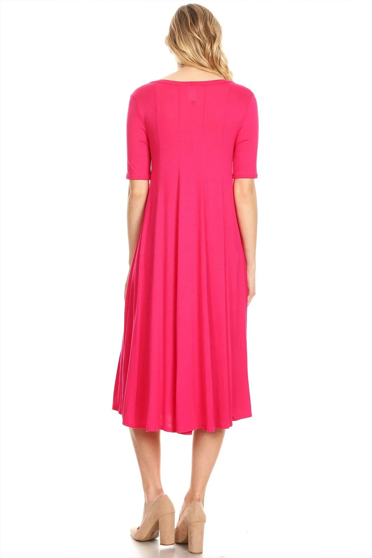 Women's A-Line Short Sleeve Jersey Knit Relaxed Fit Maternity Dress S-3XL