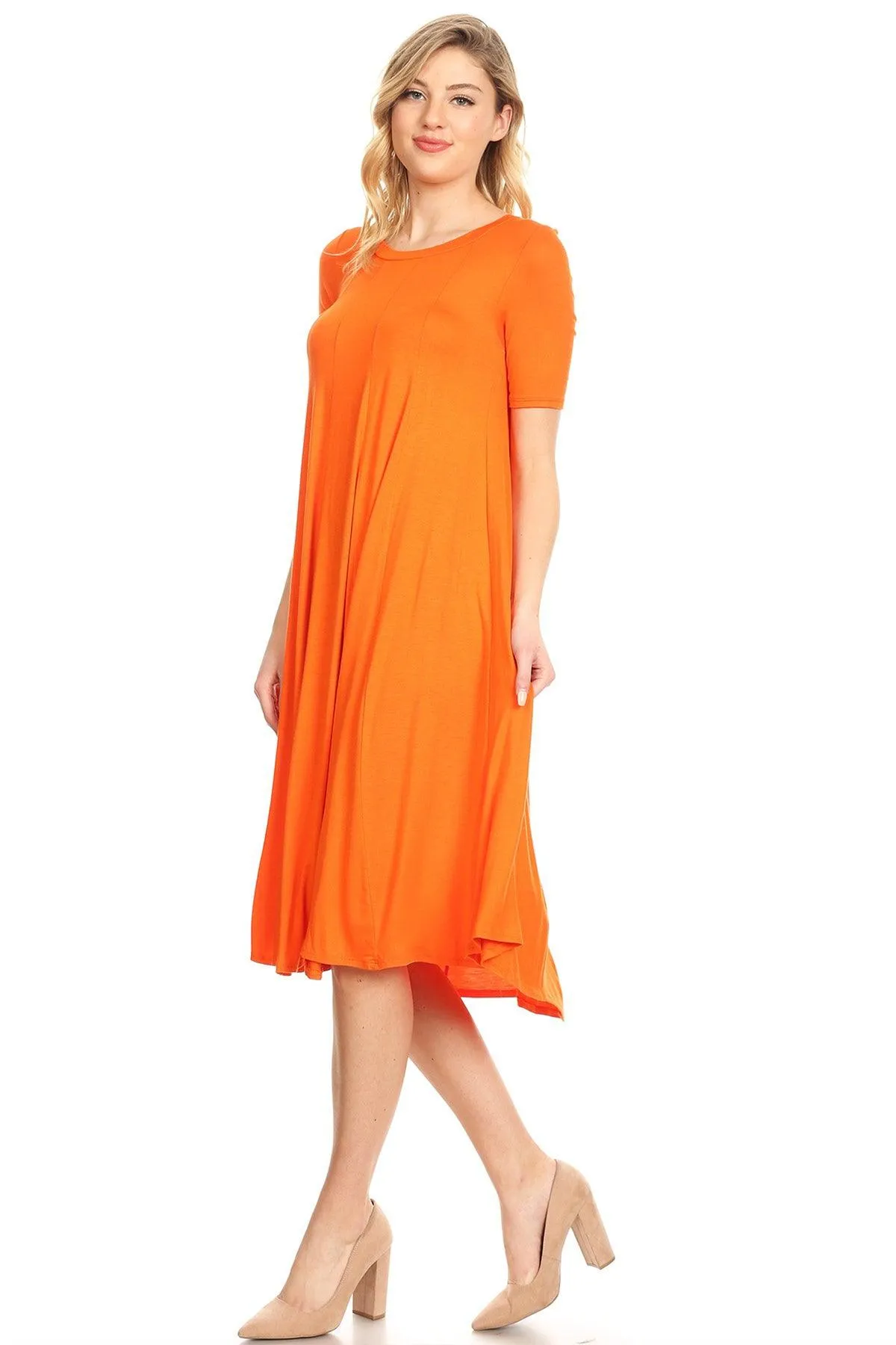 Women's A-Line Short Sleeve Jersey Knit Relaxed Fit Maternity Dress S-3XL