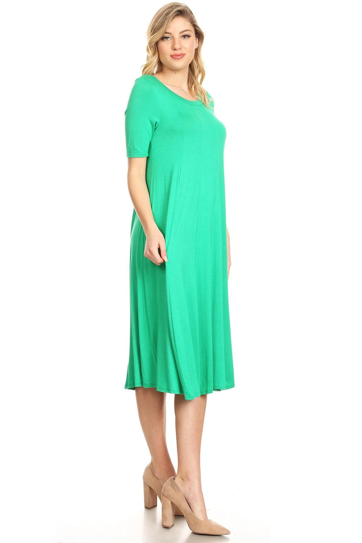 Women's A-Line Short Sleeve Jersey Knit Relaxed Fit Maternity Dress S-3XL