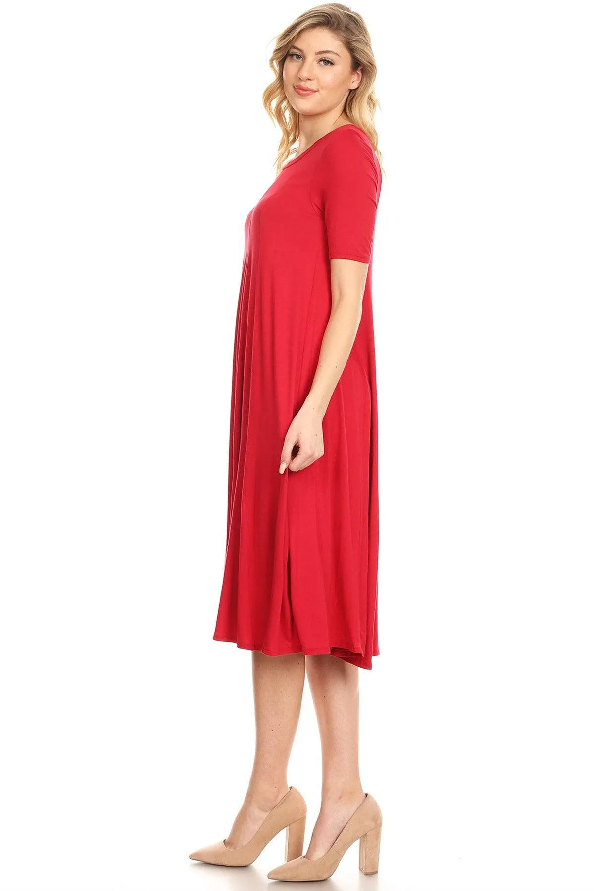 Women's A-Line Short Sleeve Jersey Knit Relaxed Fit Maternity Dress S-3XL