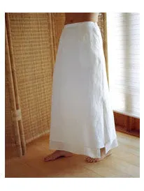 Womens Double-layered Linen Skirt