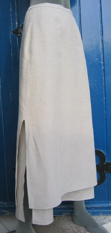 Womens Double-layered Linen Skirt