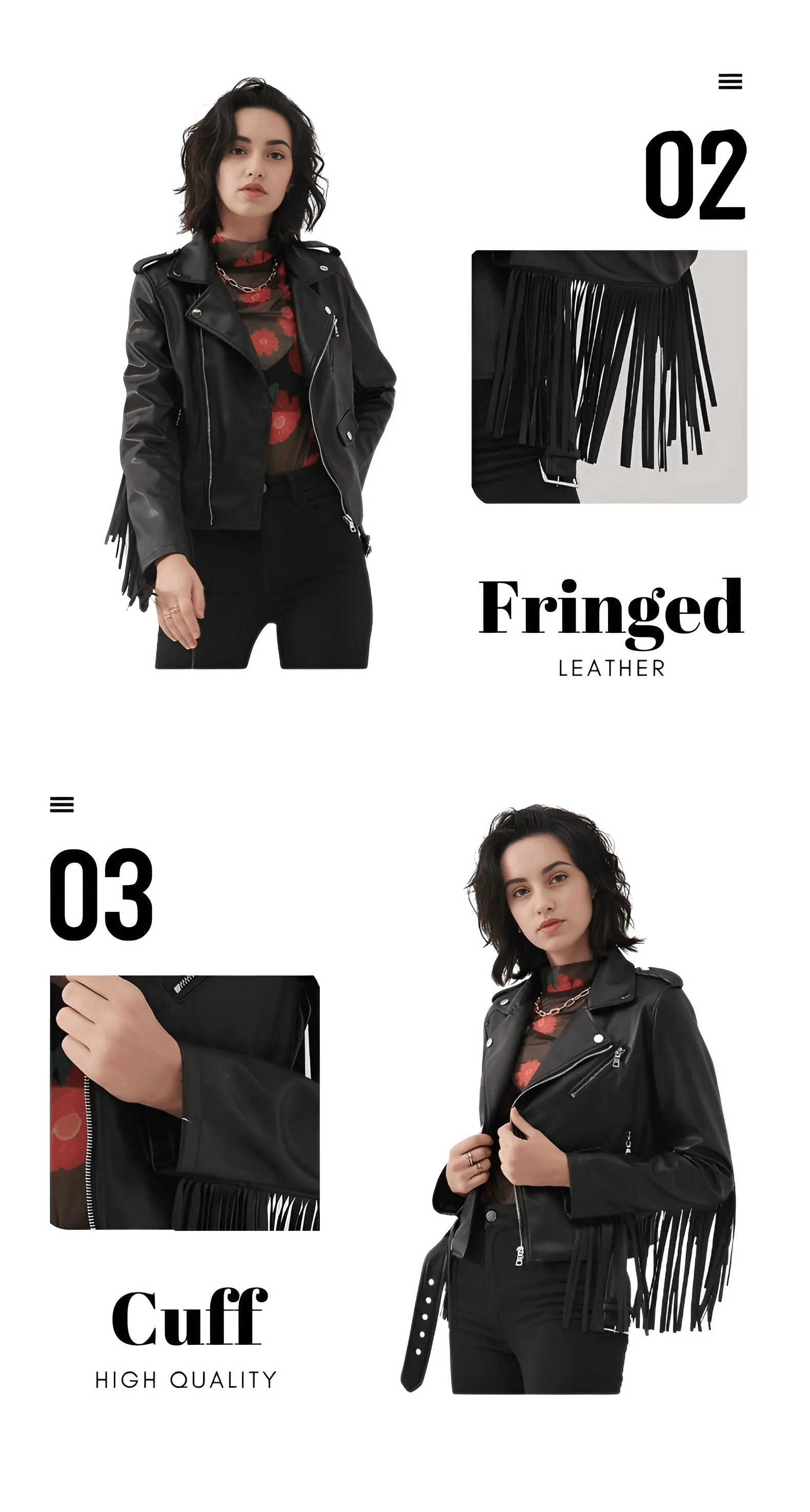 Women's Fringe Leather Jacket