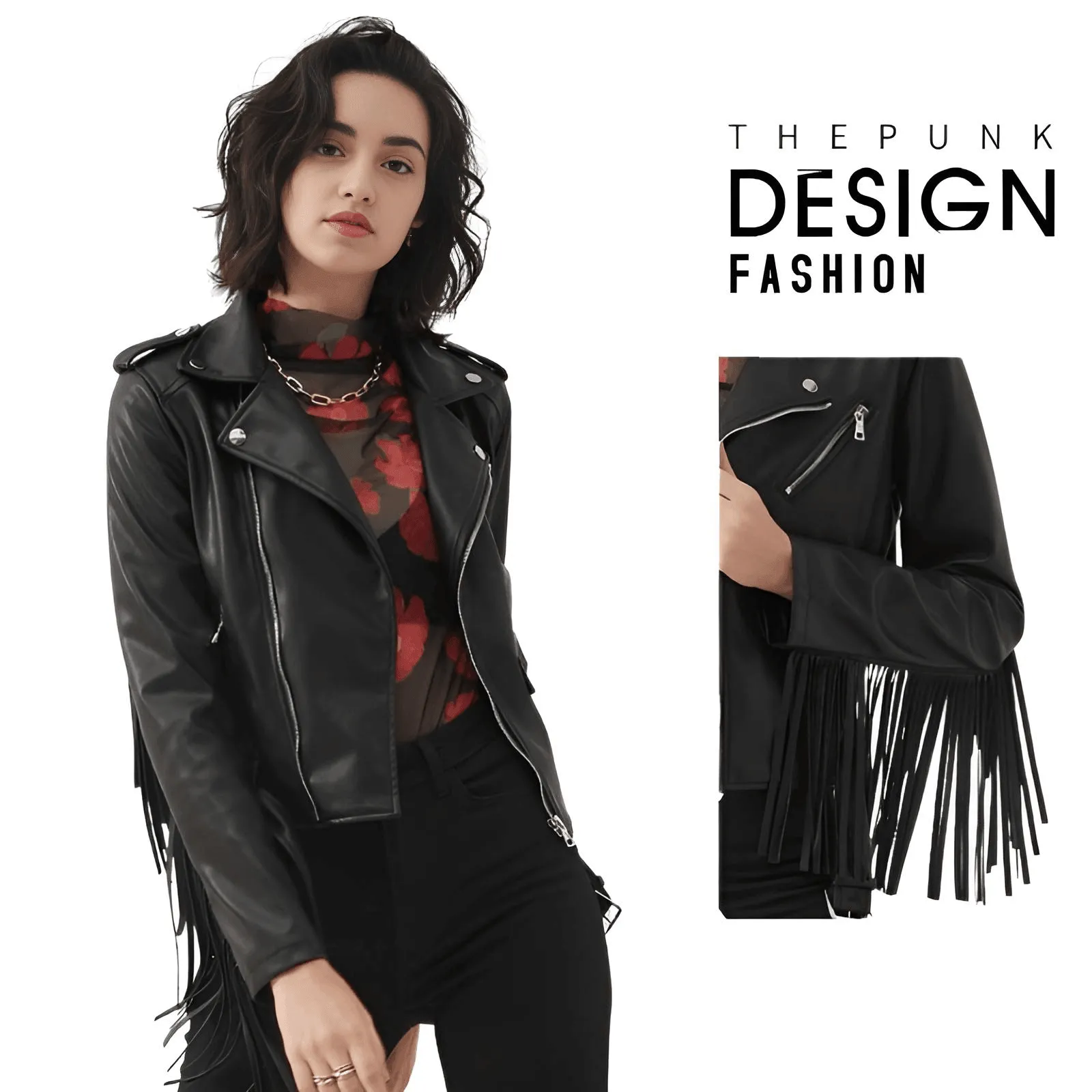 Women's Fringe Leather Jacket