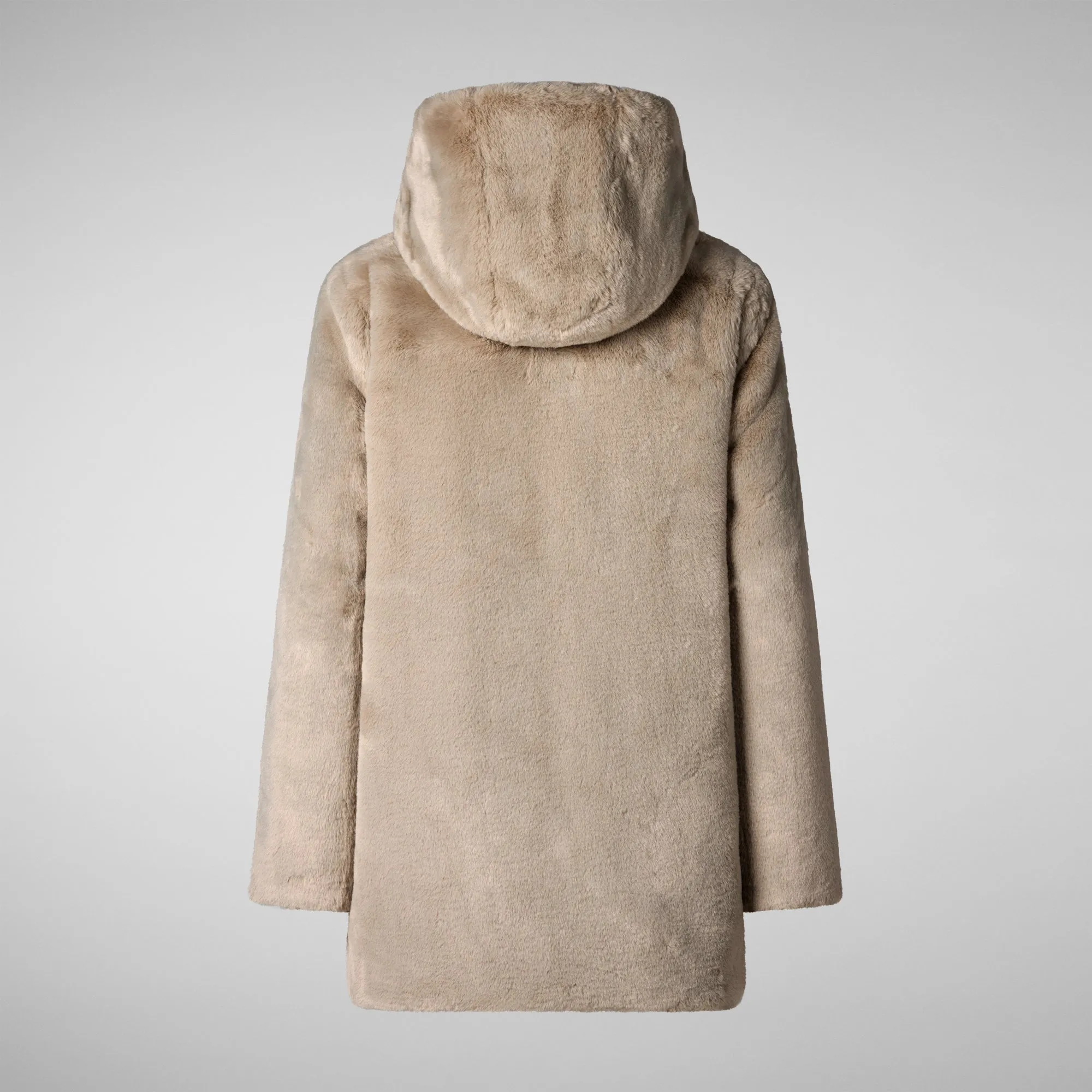 Women's Hooded Reversible Coat Bridget in Rainy Beige