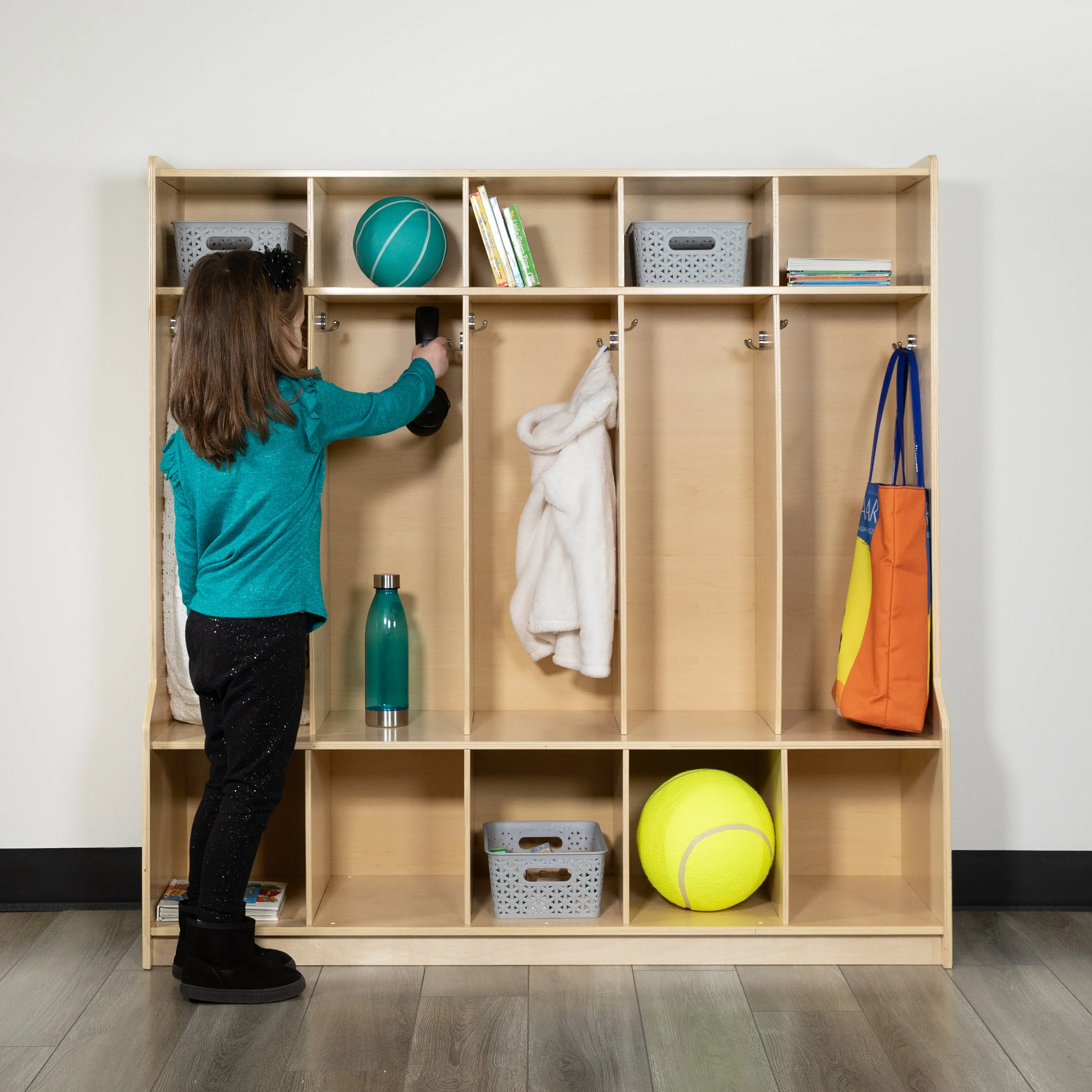 Wooden Coat Locker with Bench MK-LCKR001-GG